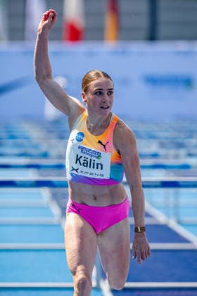 Ratingen, 27.06.2026, Leichathletik, Mehrkampf, Siebenkampf Annik Kälin (Switzerland) beim 100m Hürdenlauf *** Ratingen, June 27, 2026, Track and Field, Combined Events, Heptathlon: Annik Kälin of Switzerland in the 100-meter hurdles