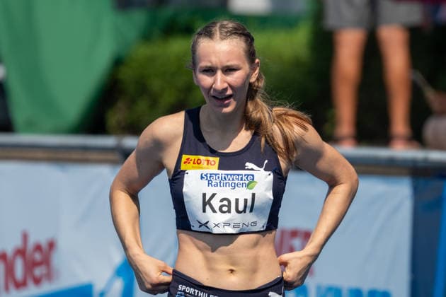 Emma Kaul (GER, USC Mainz) nach ihrem zweiten Platz in ihrem Lauf. Stadtwerke Ratingen Mehrkampfmeeting 2026, Leichtathletik, 27. u. 28.06.2026 Stadtwerke Ratingen Mehrkampfmeeting 2026, Leichtathletik, 27. u. 28.06.2026 Ratingen *** Emma Kaul (GER), USC Mainz, after finishing second in her heat at the 2026 Stadtwerke Ratingen Combined Events Meet, Track and Field, June 27 and 28, 2026; 2026 Stadtwerke Ratingen Combined Events Meet, Track and Field, June 27 and 28, 2026, Ratingen Copyright: xEibner-Pressefoto ThomasxHaeslerx EP_THR