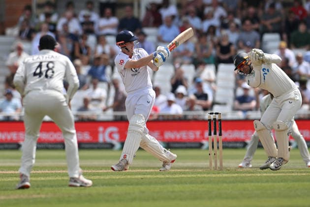 England v New Zealand, International Test Match 2026 Harry Brook of England batting during the International Test Match 2026 match between England and New Zealand at Trent Bridge, Nottingham, UK on 27 June 2026. Nottingham Trent Bridge Nottinghamshire UK Editorial use only , Copyright: xStevexPoolex PSI-24433-0019