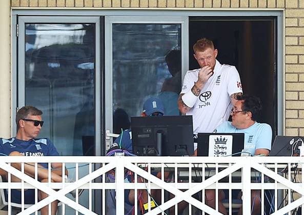 Ben Stokes of England looks dejected on the balcony after losing their wicket England v New Zealand, Third Test, Day Three, Rothesay Test Match Series, Cricket, Trent Bridge, Nottingham, UK - 27 Jun 2026Nottingham Trent Bridge United Kingdom EDITORIAL USE ONLY No use with unauthorised audio, video, data, fixture lists, club league logos or live services. Online in-match use limited to 120 images, no video emulation. No use in betting, games or single club league player publications.  Copyright: xMattxWest Shutterstockx 16957751u