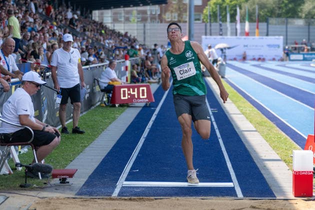Leon Joel Clair (GER, SV Halle) beim Absprung. Stadtwerke Ratingen Mehrkampfmeeting 2026, Leichtathletik, 27. u. 28.06.2026 Stadtwerke Ratingen Mehrkampfmeeting 2026, Leichtathletik, 27. u. 28.06.2026 Ratingen *** Leon Joel Clair (GER), SV Halle, in the long jump at the 2026 Stadtwerke Ratingen Combined Events Meeting, Track and Field, June 27 and 28, 2026; 2026 Stadtwerke Ratingen Combined Events Meeting, Track and Field, June 27 and 28, 2026, Ratingen Copyright: xEibner-Pressefoto ThomasxHaeslerx EP_THR