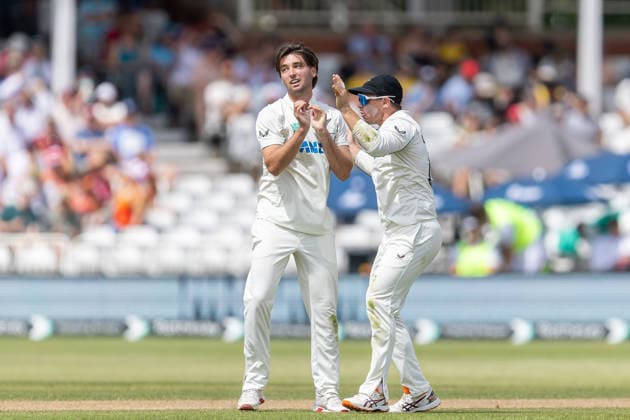 England v New Zealand, International Test Match 2026 WICKET England Men Ben Stokes (c) bowled by New Zealand Zak Foulkes and celebrates during the 3rd day of 3rd Rotheseay Test Match between England and New Zealand at Trent Bridge, Nottingham, UK on 27 June 2026. Nottingham Trent Bridge Nottinghamshire UK Editorial use only , Copyright: xManjitxNarotrax PSI-24440-0032