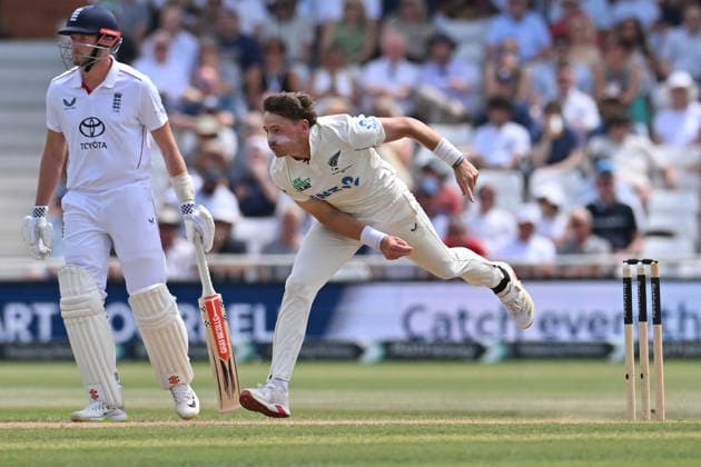 England v New Zealand, International Test Match 2026 Nathan Smith of New Zealand bowling from the Stuart Broad End during the International Test Match 2026 match between England and New Zealand at Trent Bridge, Nottingham, UK on 27 June 2026. Nottingham Trent Bridge Nottinghamshire UK Editorial use only , Copyright: xStevexPoolex PSI-24433-0026