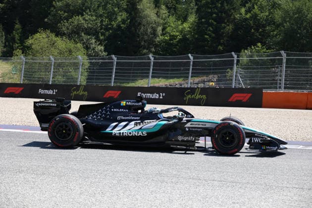 27.06.2026, Red Bull Ring, Spielberg, Formel 1 Großer Preis von Österreich 2026 , im Bild George Russell (GBR), Mercedes-AMG Petronas Formula One Team (Photo by Alessandro Martellotta Hasan Bratic DeFodi Images) - *** June 27, 2026, Red Bull Ring, Spielberg, 2026 Formula 1 Austrian Grand Prix; pictured: George Russell (GBR), Mercedes AMG Petronas Formula One Team. Photo by Alessandro Martellotta, Hasan Bratic, DeFodi Images