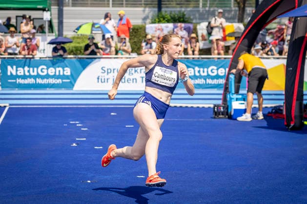 RATINGEN, GERMANY - JUNE 27, 2026 : Léonie Cambours (FRA France) competing in the high jump during the Multisport Event at Stadion Ratingen on June 27, 2026 in Ratingen, Germany. Nordrhein-Westfalen Germany Copyright: xLeahxKohringx