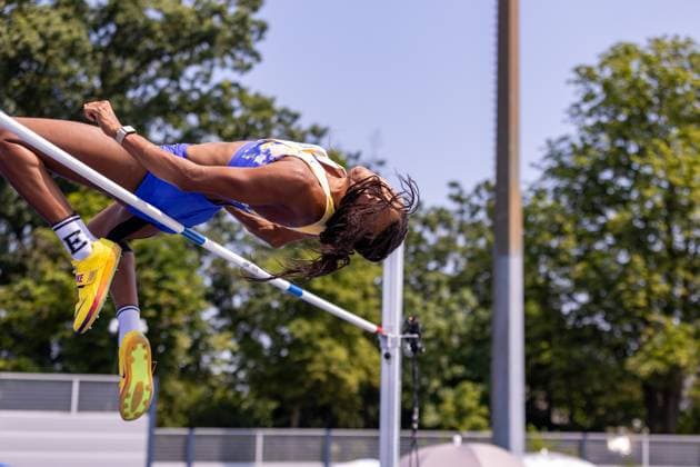Belgian Nafissatou Nafi Thiam pictured in action during the High Jump event of the women s heptathlon event at the Stadtwerke Ratingen Mehrkampf-Meeting, IAAF World Athletics Combined Events Tour, in Ratingen, Germany, on Saturday 27 June 2026. BJORNxPAREE  x179546753x