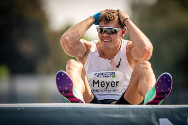RATINGEN, GERMANY - JUNE 27, 2026 : Marcel Meyer (GER Germany) reacts after a personal best (2m) in the decathlon’s high jump during the Multisport Event at Stadion Ratingen on June 27, 2026 in Ratingen, Germany. Nordrhein-Westfalen Germany Copyright: xAxelxKohringx