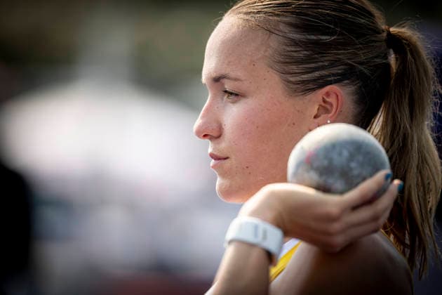 RATINGEN, GERMANY - JUNE 27, 2026 : Lexie Keller (USA United States) competing in the heptathlon’s shot put during the Multisport Event at Stadion Ratingen on June 27, 2026 in Ratingen, Germany. Nordrhein-Westfalen Germany Copyright: xAxelxKohringx