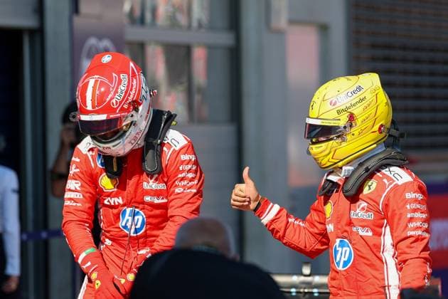 Charles Leclerc (Scuderia Ferrari HP 16) zweiter Startplatz beim Rennen und Lewis Hamilton (Scuderia Ferrari HP 44) mit dem dritten Startplatz, Qualifying, Grosser Preis von Oesterreich, Motorsport, Herren, Formel 1, 27.06.2026 Spielberg Steiermark Oesterreich *** Charles Leclerc, Scuderia Ferrari HP 16, in second place on the grid, and Lewis Hamilton, Scuderia Ferrari HP 44, in third place on the grid; Qualifying, Austrian Grand Prix, Motorsports, Men, Formula 1, June 27, 2026, Spielberg, Styria, Austria Copyright: xkolbert-press ChristianxKolbertx