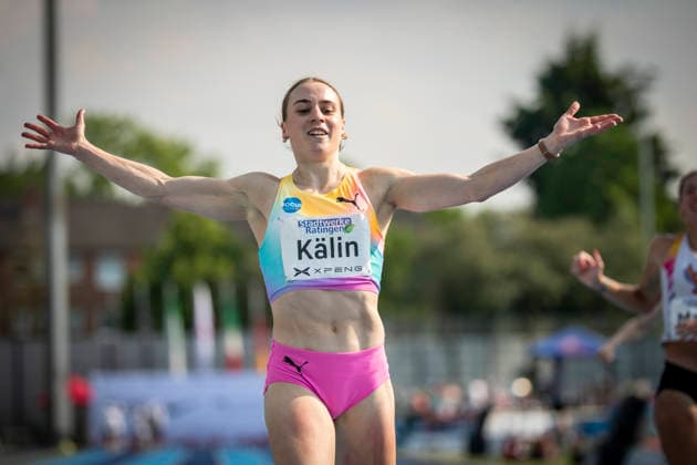 RATINGEN, GERMANY - JUNE 27, 2026 : Annik Kälin (SUI Switzerland) reacts during the heptathlon’s 200m Multisport Event at Stadion Ratingen on June 27, 2026 in Ratingen, Germany. Nordrhein-Westfalen Germany Copyright: xAxelxKohringx