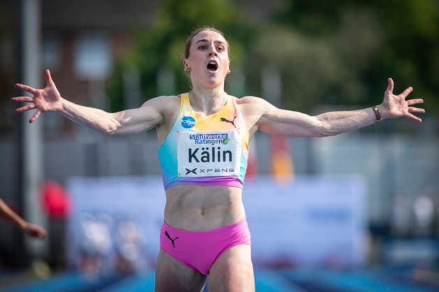 RATINGEN, GERMANY - JUNE 27, 2026 : Annik Kälin (SUI Switzerland) reacts during the heptathlon’s 200m Multisport Event at Stadion Ratingen on June 27, 2026 in Ratingen, Germany. Nordrhein-Westfalen Germany Copyright: xAxelxKohringx