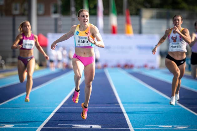RATINGEN, GERMANY - JUNE 27, 2026 : Annik Kälin (SUI Switzerland) competing in the heptathlon’s 200m during the Multisport Event at Stadion Ratingen on June 27, 2026 in Ratingen, Germany. Nordrhein-Westfalen Germany Copyright: xAxelxKohringx