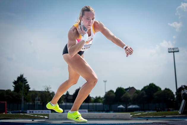 RATINGEN, GERMANY - JUNE 27, 2026 : Lexie Keller (USA United States) competing in the shot put during the Multisport Event at Stadion Ratingen on June 27, 2026 in Ratingen, Germany. Nordrhein-Westfalen Germany Copyright: xAxelxKohringx