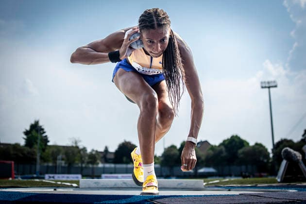 RATINGEN, GERMANY - JUNE 27, 2026 : Nafissatou Thiam (BEL Belgium) competing in the shot put during the Multisport Event at Stadion Ratingen on June 27, 2026 in Ratingen, Germany. Nordrhein-Westfalen Germany Copyright: xAxelxKohringx