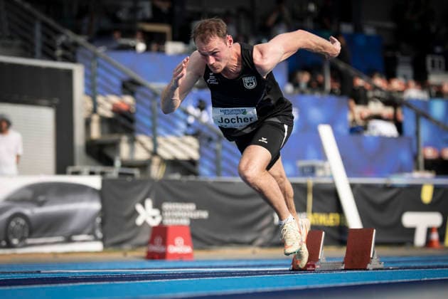 RATINGEN, GERMANY - JUNE 27, 2026 : Roman Jocher (GER Germany) competing in the 400m during the Multisport Event at Stadion Ratingen on June 27, 2026 in Ratingen, Germany. Nordrhein-Westfalen Germany Copyright: xAxelxKohringx