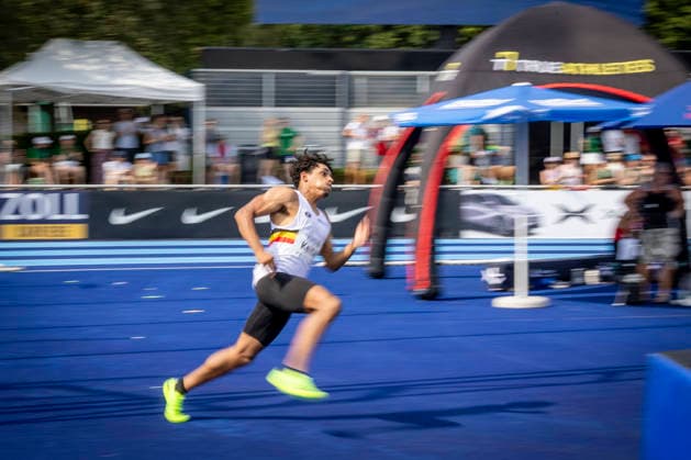 RATINGEN, GERMANY - JUNE 27, 2026 : Dai Keita (BEL Belgium) competing in the high jump during the Multisport Event at Stadion Ratingen on June 27, 2026 in Ratingen, Germany. Nordrhein-Westfalen Germany Copyright: xLeahxKohringx