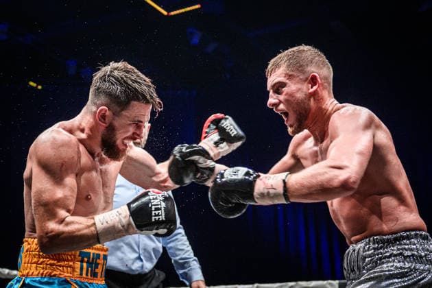 Victor Cakiqi (Deutschland), re. vs. Florent Dervis (Frankreich), Weltergewicht, Fight 10 GER, Boxnacht Showdown for Legacy IV, Prime Time Promotion, MHP Arena (Ludwigsburg), Boxen, 27.06.2026 GER, Boxnacht Showdown for Legacy IV, Prime Time Promotion, MHP Arena (Ludwigsburg), Boxen, 27.06.2026 Ludwigsburg *** Victor Cakiqi (Germany) vs. Florent Dervis (France), welterweight, Fight 10 GER, Boxnacht Showdown for Legacy IV, Prime Time Promotion, MHP Arena Ludwigsburg, Boxing, June 27, 2026 GER, Boxnacht Showdown for Legacy IV, Prime Time Promotion, MHP Arena Ludwigsburg, Boxing, June 27, 2026, Ludwigsburg Copyright: xSandyxDinkelackerx EP_SDR