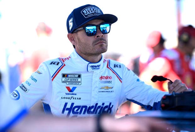 SONOMA, CA - JUNE 27: Kyle Larson ( 5 Hendrick Motorsports HendrickCars.com Chevrolet) waits in the pits for practice to start for the NASCAR, Motorsport, USA Cup Series Toyota Save Mart 350 on June 27, 2026, at Sonoma Raceway in Sonoma, CA. (Photo by Will Lester Icon Sportswire) AUTO: JUN 27 NASCAR Cup Series Toyota Save Mart 350 EDITORIAL USE ONLY Icon26062710893