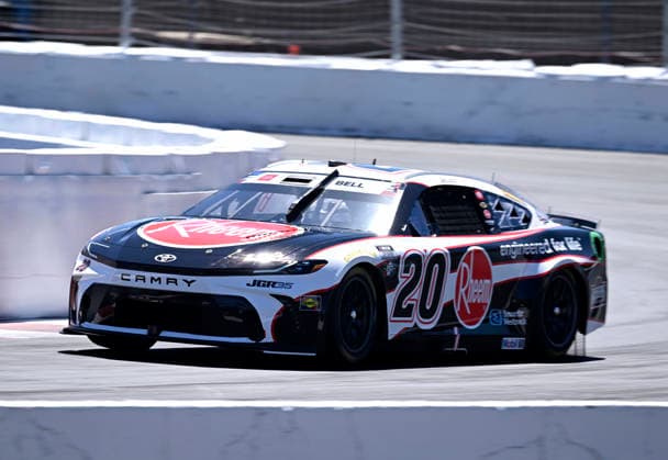 SONOMA, CA - JUNE 27: Christopher Bell ( 20 Joe Gibbs Racing Rheem Toyota) races through turn 11 during practice for the NASCAR, Motorsport, USA Cup Series Toyota Save Mart 350 on June 27, 2026, at Sonoma Raceway in Sonoma, CA. (Photo by Will Lester Icon Sportswire) AUTO: JUN 27 NASCAR Cup Series Toyota Save Mart 350 EDITORIAL USE ONLY Icon26062711114