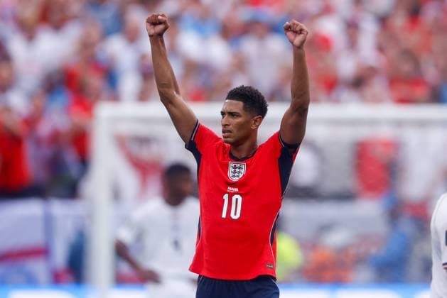 Jude Bellingham of England celebrating the 0-1 , Group L - FIFA World Cup, WM, Weltmeisterschaft, Fussball 2026, Panama v England, New York New Jersey Stadium, June 27, 2026, East Rutherford, United States.