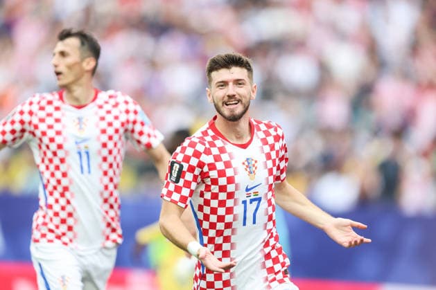 Croatia v Ghana: Group L - FIFA World Cup, WM, Weltmeisterschaft, Fussball 2026 Petar Sucic of Croatia celebrate after scoring during the FIFA World Cup 2026 Group L match between Croatia and Ghana at Philadelphia Stadium on June 27, 2026 in Philadelphia, Pennsylvania.  SanjinxStrukic PIXSELL