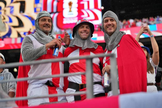 IPA86143376 - England fans during the Group L match between Panama and England at the FIFA World Cup, WM, Weltmeisterschaft, Fussball in New York, USA, on June 27, 2026  Copyright: xEmmanuelexMastrodonato IPAxSportx xx 86143376