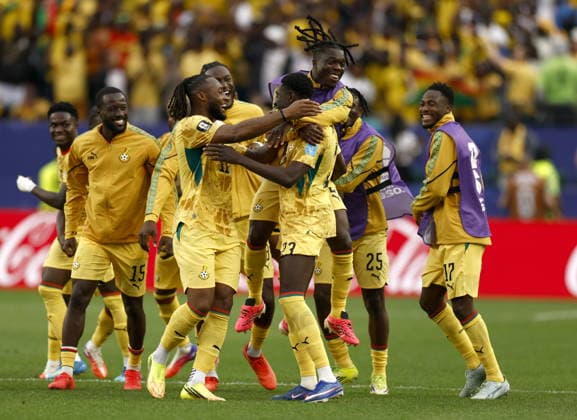FIFA World Cup, WM, Weltmeisterschaft, Fussball 2026 - Group L - Croatia vs Ghana Derrick Luckassen (C no.23) of Ghana celebrates with teammates after scoring the 1-1 during the FIFA World Cup 2026 group stage match Croatia against Ghana, in Philadelphia, USA, 27 June 2026. PHILADELPHIA United States  Copyright: xWILLxOLIVERx