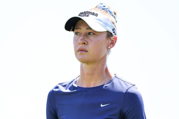 Nelly Korda of the United States looks on after finishing on the ninth green during the third round of the 2026 KPMG Women s PGA, Golf Herren Championship at Hazeltine National Golf Club on June 27, 2026 in Chaska, Minnesota. CSM. Chaska USA - ZUMAc04_ 20260627_zma_c04_118 Copyright: xStevenxGarciax