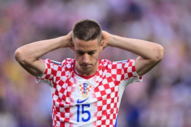 Croatia v Ghana - FIFA World Cup, WM, Weltmeisterschaft, Fussball 2026 - Group L PHILADELPHIA, USA - JUNE 27: Mario Pasalic (15) of Croatia reacts during the 2026 FIFA World Cup First Stage Group L match between Croatia and Ghana at Lincoln Financial Field (Philadelphia Stadium) in Philadelphia, Pennsylvania, United States on June 27, 2026. Abdulhamid Hosbas Anadolu Pennsylvania United States. Editorial use only. Please get in touch for any other usage.  Copyright: x2026xAnadoluxAbdulhamidxHosbasx