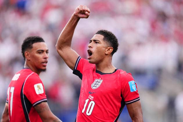 Panama v England: Group L - FIFA World Cup, WM, Weltmeisterschaft, Fussball 2026 Jude Bellingham of England celebrates after scoring his team s first goal during the FIFA World Cup 2026 Group L match between Panama and England at New York New Jersey Stadium on June 27, 2026 in East Rutherford, New Jersey. East Rutherford NJ United States  Copyright: xJosexBretonx originalFilename:bretonhernandez-panamave260627_npoBI.jpg