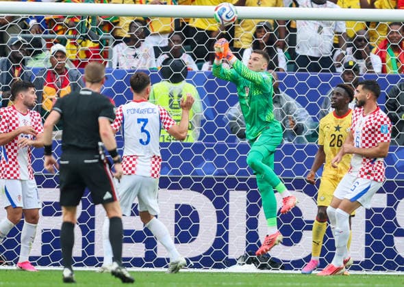 Croatia v Ghana: Group L - FIFA World Cup, WM, Weltmeisterschaft, Fussball 2026 Croatia Goalkeeper Dominik Livakovic in action during the FIFA World Cup 2026 Group L match between Croatia and Ghana at Philadelphia Stadium on June 27, 2026 in Philadelphia, Pennsylvania.  SanjinxStrukic PIXSELL