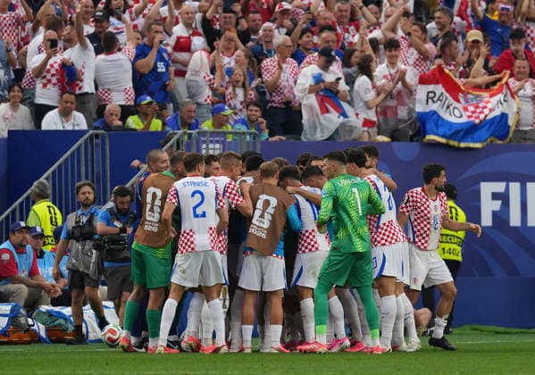 Players of Croatia celebrate a goal by Nikola Vlaöic during a Group L match of the FIFA World Cup, WM, Weltmeisterschaft, Fussball 2026 between Croatia and Ghana at Lincoln Financial Field stadium in Philadelphia (United States). FIFA World Cup 2026: Croacia vs. Ghana !ACHTUNG: NUR REDAKTIONELLE NUTZUNG!  Copyright: xOctavioxGuzmánx GR7069 20260627-55020732227_1