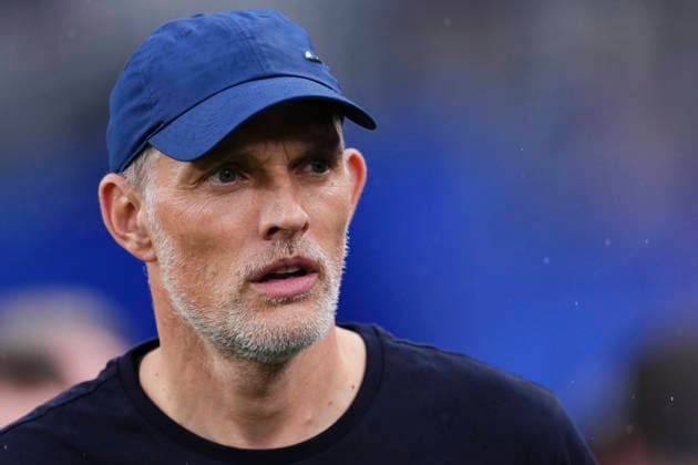 June 27, 2026, East Rutherford, New Jersey, United States: Thomas Tuchel, head coach of England, looks on during the FIFA World Cup, WM, Weltmeisterschaft, Fussball 2026 Group L match between Panama and England at New York New Jersey Stadium on June 27, 2026 in East Rutherford, United States. Panama V England: Group L - FIFA World Cup 2026  - ZUMAa181 20260627_zaa_a181_049 Copyright: xJosexBretonx