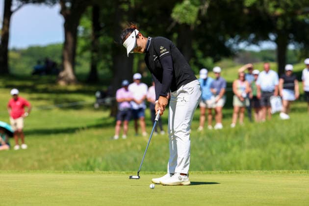 June 27, 2026, Chaska, Minnesota, United States: WEIWEI ZHANG putts at the hole. This is the third day of the 2026 KPMG WomenÃ¢â‚¬â ¢s PGA, Golf Herren Championship at Hazeltine National Golf Course in Chaska Minnesota. Chaska United States - ZUMAt166 20260627_zsp_t166_137 Copyright: xMichaelxTurnerx