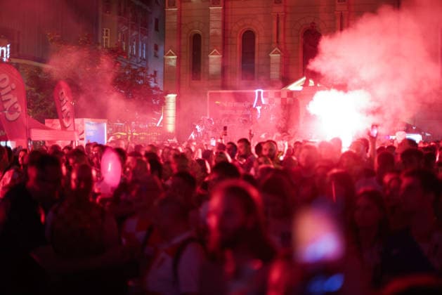 Football, 2026 FIFA World Cup, Croatia v Ghana, fans at a public viewing event in Zagreb