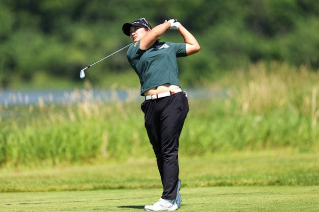 Hae Ran Ryu of South Korea hits her tee shot on the 16th tee during the third round of the 2026 KPMG Women s PGA, Golf Herren Championship at Hazeltine National Golf Club on June 27, 2026 in Chaska, Minnesota. CSM. Chaska USA - ZUMAc04_ 20260627_zma_c04_165 Copyright: xStevenxGarciax