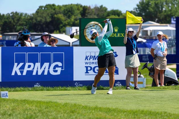 June 27, 2026, Chaska, Minnesota, United States: NASA HATAOKA drives the ball at hole eighteen. This is the third day of the 2026 KPMG WomenÃ¢â‚¬â ¢s PGA, Golf Herren Championship at Hazeltine National Golf Course in Chaska Minnesota. Chaska United States - ZUMAt166 20260627_zsp_t166_150 Copyright: xMichaelxTurnerx