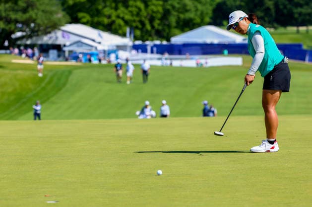 June 27, 2026, Chaska, Minnesota, United States: Nasa Hataoka putts at hole eighteen. This is the third day of the 2026 KPMG WomenÃ¢â‚¬â ¢s PGA, Golf Herren Championship at Hazeltine National Golf Course in Chaska Minnesota. Chaska United States - ZUMAt166 20260627_zsp_t166_154 Copyright: xMichaelxTurnerx