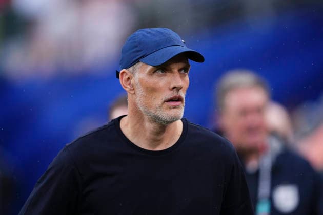 June 27, 2026, East Rutherford, New Jersey, United States: Thomas Tuchel, head coach of England, looks on during the FIFA World Cup, WM, Weltmeisterschaft, Fussball 2026 Group L match between Panama and England at New York New Jersey Stadium on June 27, 2026 in East Rutherford, United States. Panama V England: Group L - FIFA World Cup 2026  - ZUMAa181 20260627_zaa_a181_072 Copyright: xJosexBretonx