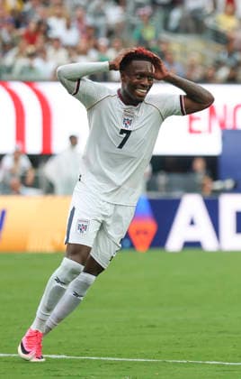 (260628) -- NEW JERSEY, June 28, 2026 -- Jose Luis Rodriguez of Panama reacts as he misses a chance during the group L match between Panama and England at New York New Jersey Stadium in New Jersey, the United States, June 27, 2026. ) (SP)U.S.-NEW JERSEY-FOOTBALL FIFA World Cup, WM, Weltmeisterschaft, Fussball GROUP L-PAN VS ENG CaoxCan 