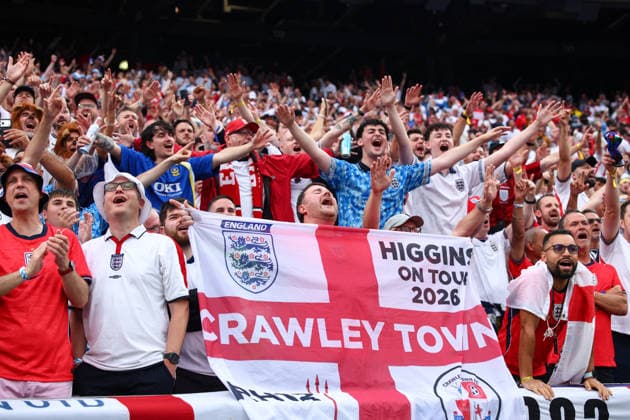 FIFA World Cup, WM, Weltmeisterschaft, Fussball 2026: Panama v England NEW JERSEY, USA - 27th June 2026: England fans sing after the FIFA World Cup 2026 Group L match between Panama and England at New York New Jersey Stadium New York New York New Jersey Stadium United States of America Copyright: xCraigxMercerx xPeakxActionxPhotosx