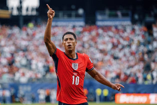 Panama vs England NOVA JERSEY, NJ - 27.06.2026: PANAMA VS ENGLAND - Bellingham Jude of England celebrates after scoring a goal during the match between Panama and England, valid for the third round of the group stage of the 2026 World Cup, held at MetLife Stadium in New Jersey, United States. (Photo: Marcelo Machado de Melo Fotoarena) x2972528x  MarceloxMachadoxdexMelo