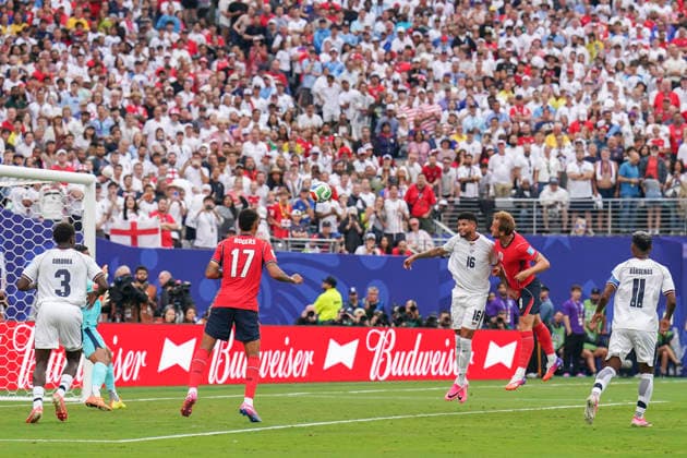 Panama v England, FIFA World Cup, WM, Weltmeisterschaft, Fussball 2026 England forward Harry Kane (9) scores a GOAL 0-2 during the Panama v England FIFA WORLD CUP 2026 Group L match at New York New Jersey Stadium, East Rutherford, United States on 27 June 2026 Credit: Eleanor Hoad Every Second Media Editorial use only. All images are copyright Every Second Media Limited. No images may be reproduced without prior permission. Copyright: xIMAGO EveryxSecondxMediax ESM-2058-0054 EleanorxHoadx xEveryxSecondxMediax