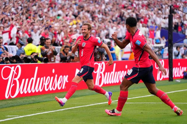 June 27, 2026, East Rutherford, New Jersey, United States: Harry Kane of England celebrates after scoring his team s second goal during the FIFA World Cup, WM, Weltmeisterschaft, Fussball 2026 Group L match between Panama and England at New York New Jersey Stadium on June 27, 2026 in East Rutherford, New Jersey. East Rutherford United States - ZUMAa181 20260627_zaa_a181_067 Copyright: xJosexBretonx