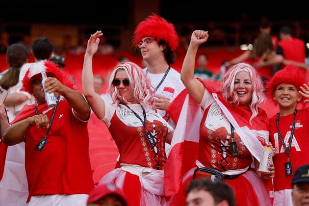 Austrian fans cheer ahead of a Group J match of the 2026 FIFA World Cup, WM, Weltmeisterschaft, Fussball between Algeria and Austria at Kansas City Stadium, United States, 27 June 2026. FIFA World Cup 2026 - Group J - Algeria vs Austria !ACHTUNG: NUR REDAKTIONELLE NUTZUNG!  Copyright: xJuanxIgnacioxRoncoronix AMDEP7581 20260628-55020732682_1