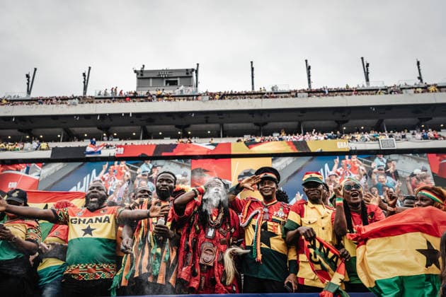 Fußball Herren FIFA Fußball-Weltmeisterschaft 2026 Gruppe L Kroatien vs. Ghana 27.06.2026 Fans aus Ghana feiern vor dem Spiel Philadelphia Philadelphia Stadion Pennsylvania United States of America *** Men s Soccer 2026 FIFA World Cup Group L Croatia vs. Ghana June 27, 2026 Fans from Ghana celebrate before the game in Philadelphia at Philadelphia Stadium, Pennsylvania, United States of America