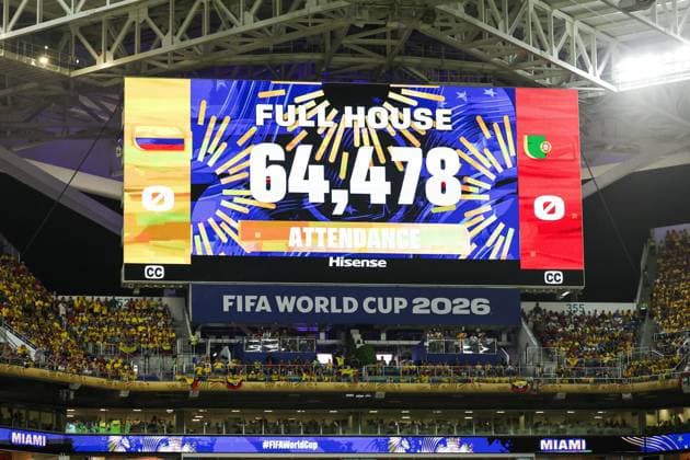 RECORD DATE NOT STATED FIFA World Cup, WM, Weltmeisterschaft, Fussball 2026 - Group K - Colombia v Portugal More than 60,000 fans during the match between Colombia and Portugal in the third round of Group K of the 2026 FIFA World Cup group stage at Miami Stadium, in Florida, United States, on Saturday, June 27, 2026.(Foto: Vanessa Carvalho Brazil Photo Press IMAGO) Sports Copyright: xVanessaxCarvalhox