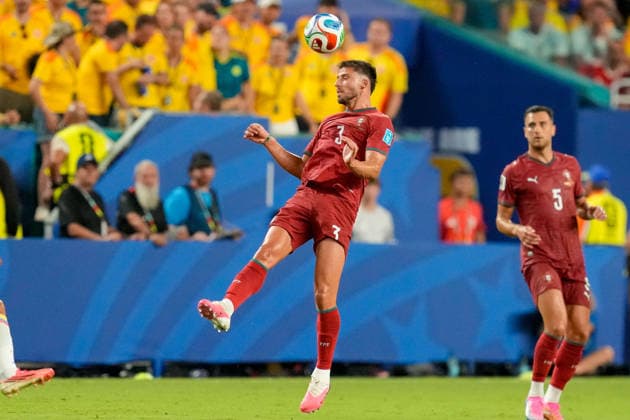 Ruben Dias (Portugal) controls the ball during the FIFA World Cup, WM, Weltmeisterschaft, Fussball 2026 Group K match between Colombia and Portugal at Miami Stadium on June 27, 2026 in Miami, United States. (Photo by Alex Gottschalk DeFodi Images) - *** Ruben Dias of Portugal controls the ball during the 2026 FIFA World Cup Group K match between Colombia and Portugal at Miami Stadium on June 27, 2026, in Miami, United States. Photo by Alex Gottschalk, DeFodi Images
