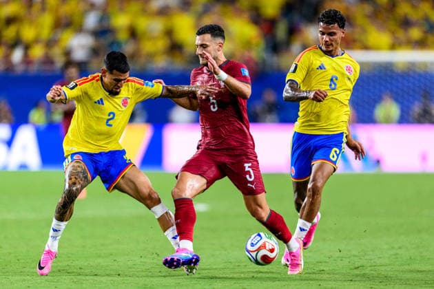 260627 Daniel Munoz and Richard Rios of Colombia and Diogo Dalot of Portugal during the FIFA World Cup, WM, Weltmeisterschaft, Fussball 2026 group stage football match between Colombia and Portugal on June 27, 2026 in Miami. Photo: Jon Olav Nesvold BILDBYRAN COP 217 JE0137 fotboll football soccer fotball vm fotbolls-vm fotball-vm fotbolls-vm 2026 fifa world cup 2026 17 bbeng *** June 27, 2026: Daniel Munoz and Richard Rios of Colombia and Diogo Dalot of Portugal during the 2026 FIFA World Cup group stage soccer match between Colombia and Portugal on June 27, 2026 in Miami. Photo by Jon Olav Nesvold, BILDBYRAN COP 217 JE0137 soccer football fotball World Cup soccer World Cup 2026 FIFA World Cup 2026 17 bbeng  Copyright: JONxOLAVxNESVOLD BB260627JE124