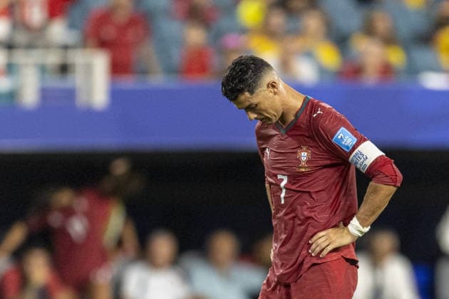 Cristiano Ronaldo of Portugal reacts during the FIFA World Cup, WM, Weltmeisterschaft, Fussball 2026 Group K match between Colombia and Portugal at Miami Stadium on June 27th,2026 (Photo by Joao Bravo Sports Press Photo)  Copyright: xJoaoxBravo SportsxPressxPhotox Sportspressphoto_SPR178590